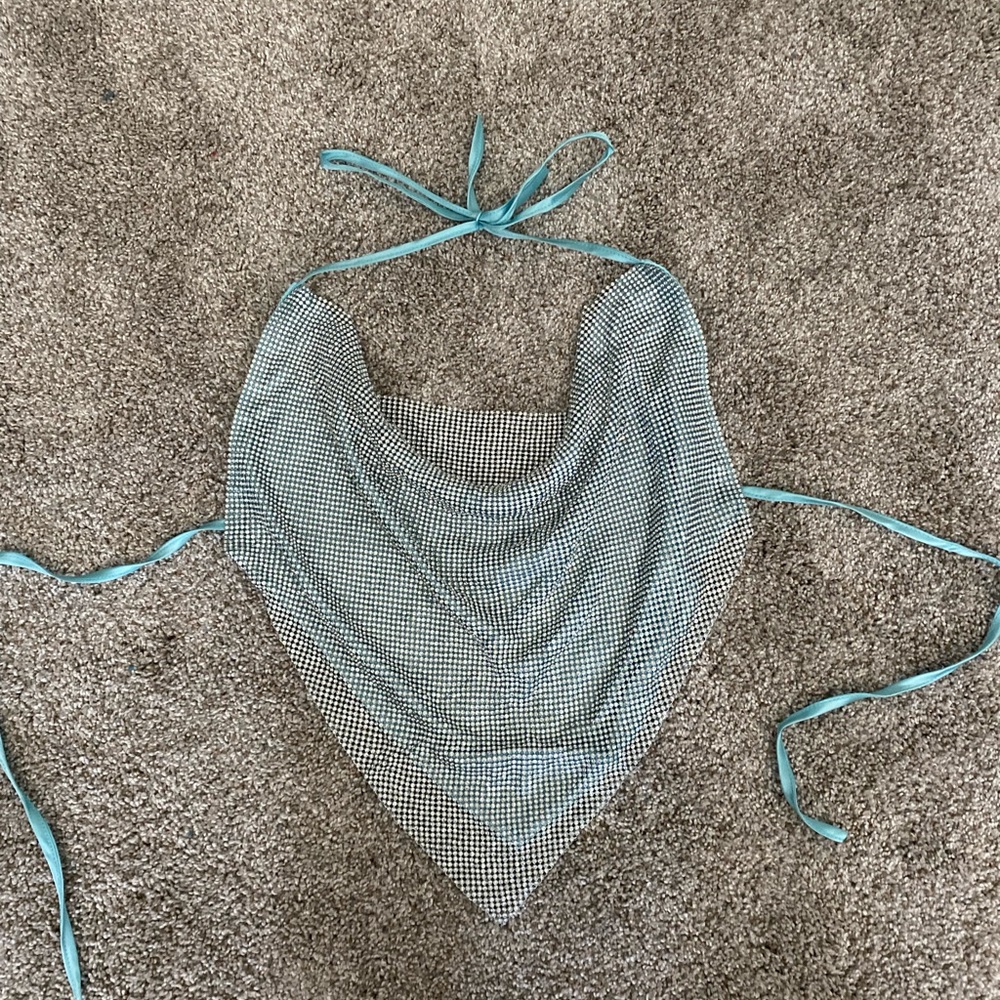 Blue Rhinestone Halter Top - Picture 2 of 4